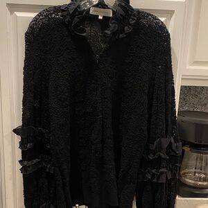 Anne Fontaine Black Lace Blouse